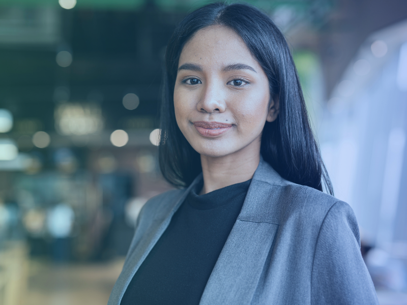 potrait of a confident women in official attire