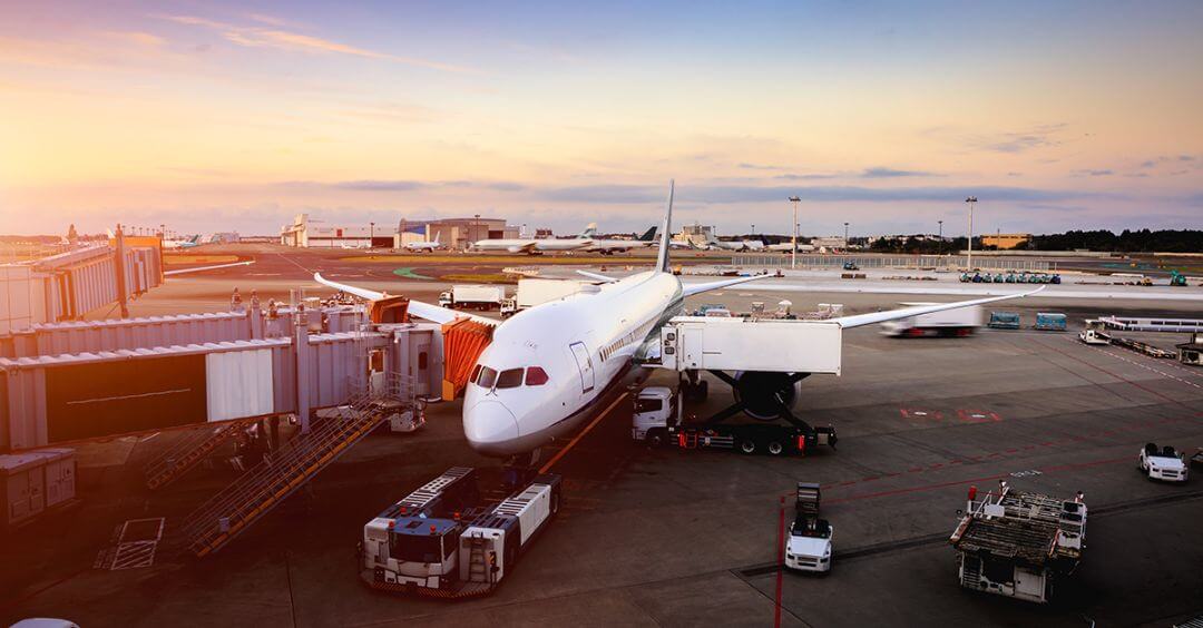 Airplane at the airport gate