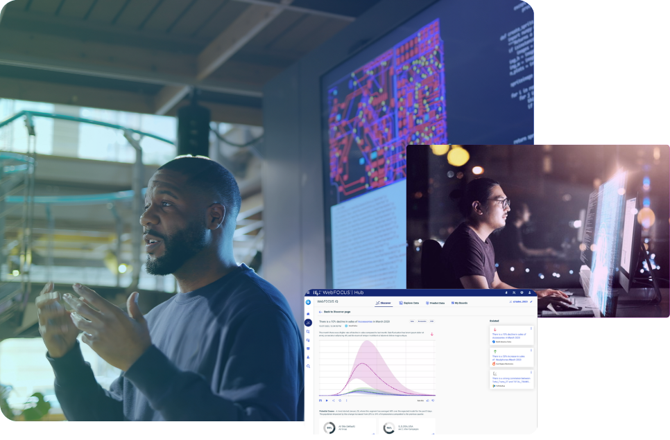 Man looking at a tablet