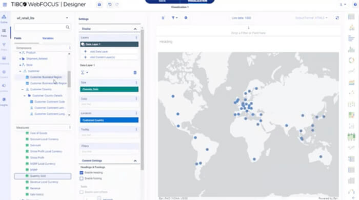ibi WebFOCUS 9.1 Geospatial screenshot